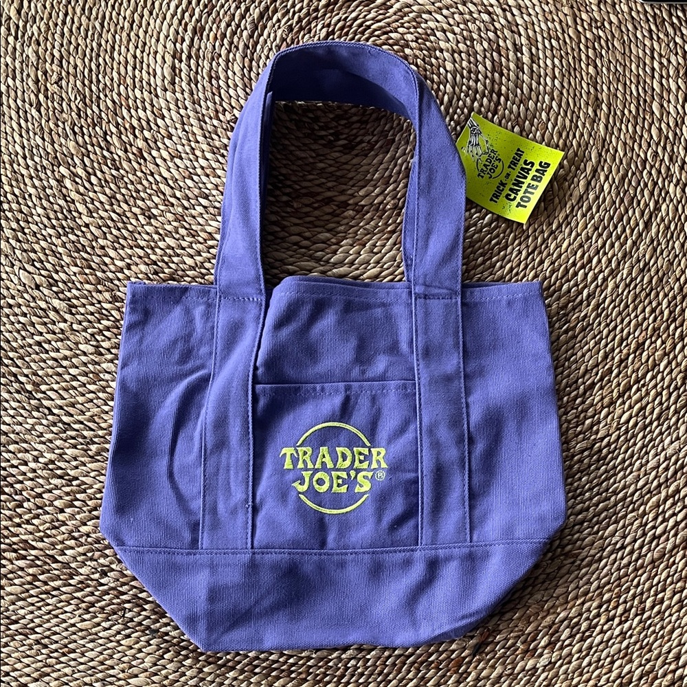 Trader Joe's Halloween Mini Purple Tote Bag